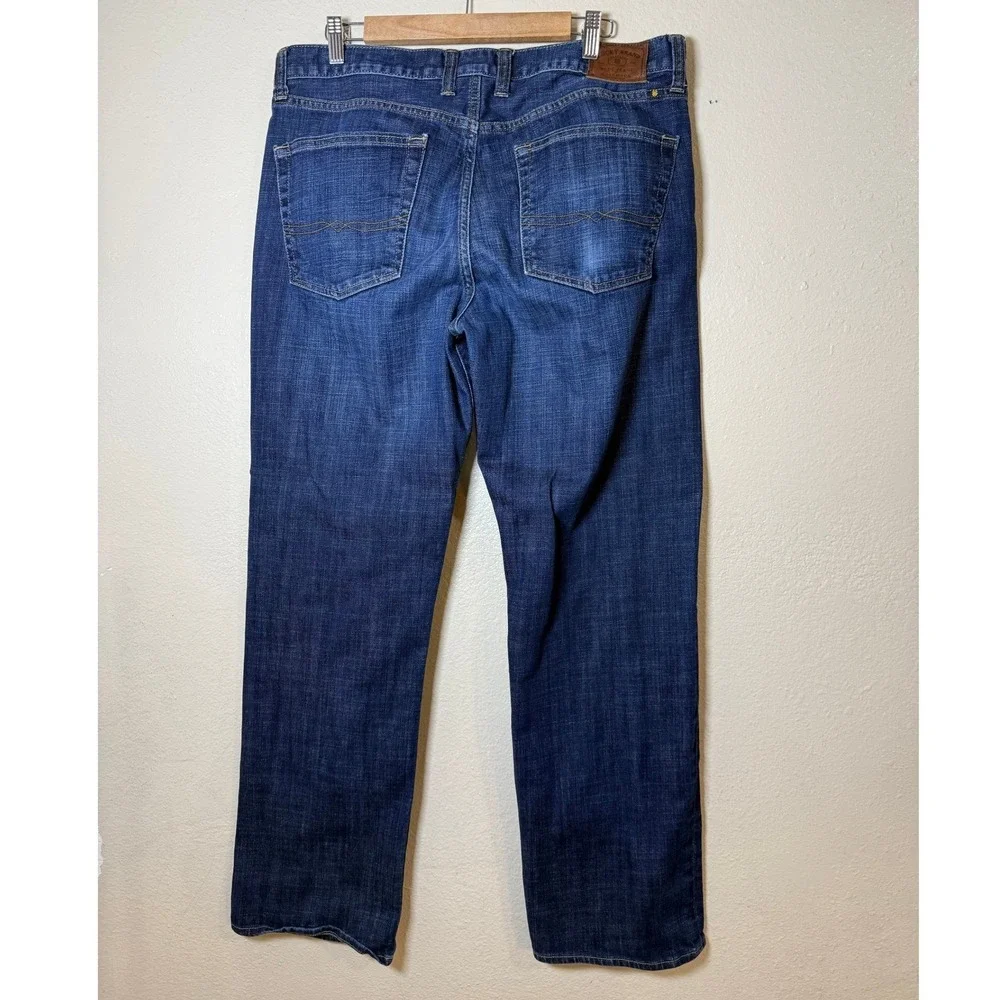 Lucky Brand Men 361 Vintage Straight Jeans 37x31.5 Blue Dark Wash Denim American